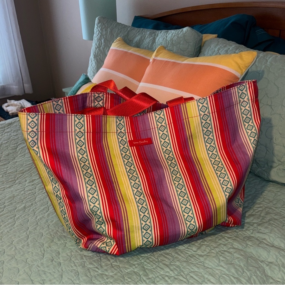 Vera Bradley HUGE Striped Tote Bag
